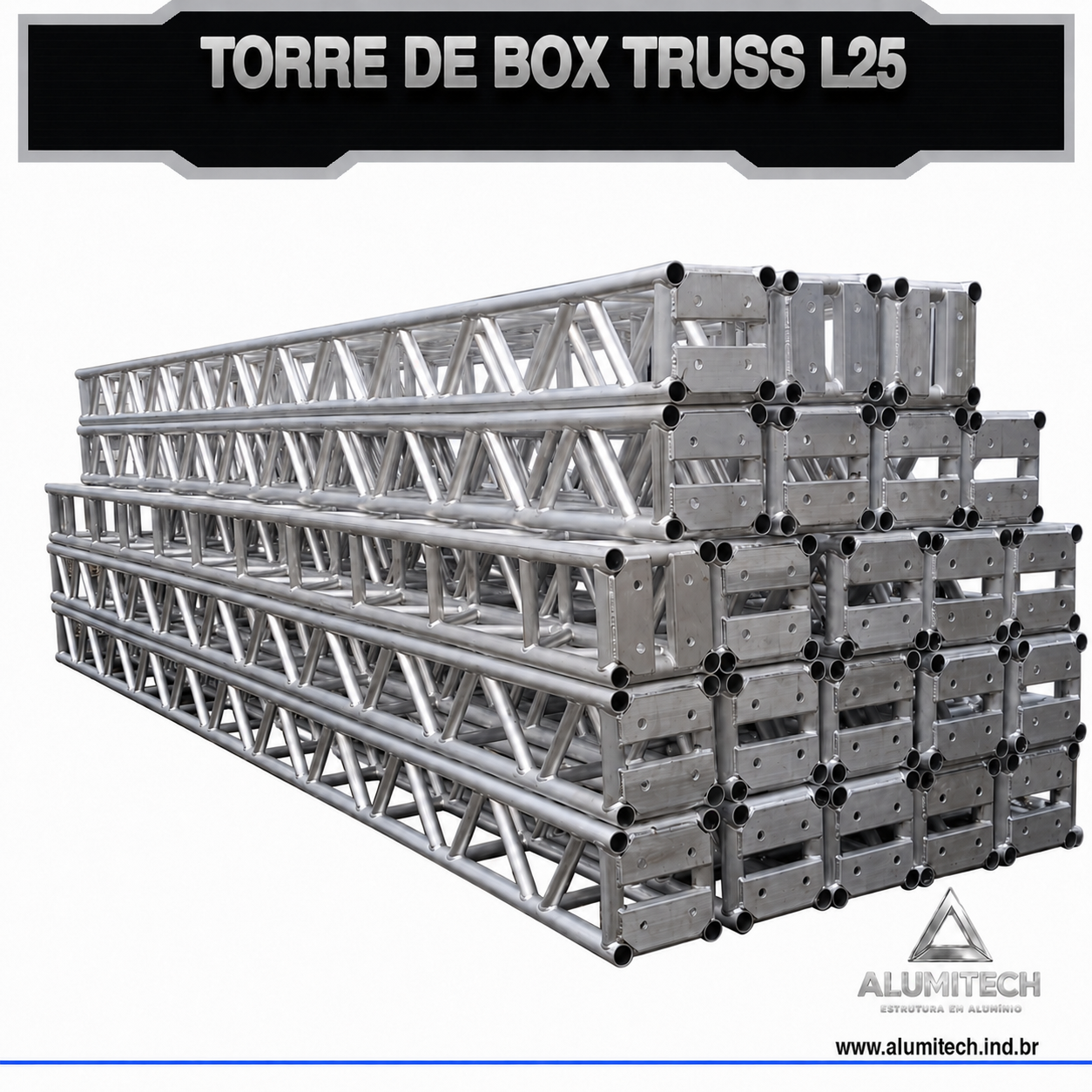 Torre de Box truss Alumínio L25 de 1 metro - Imagem 4