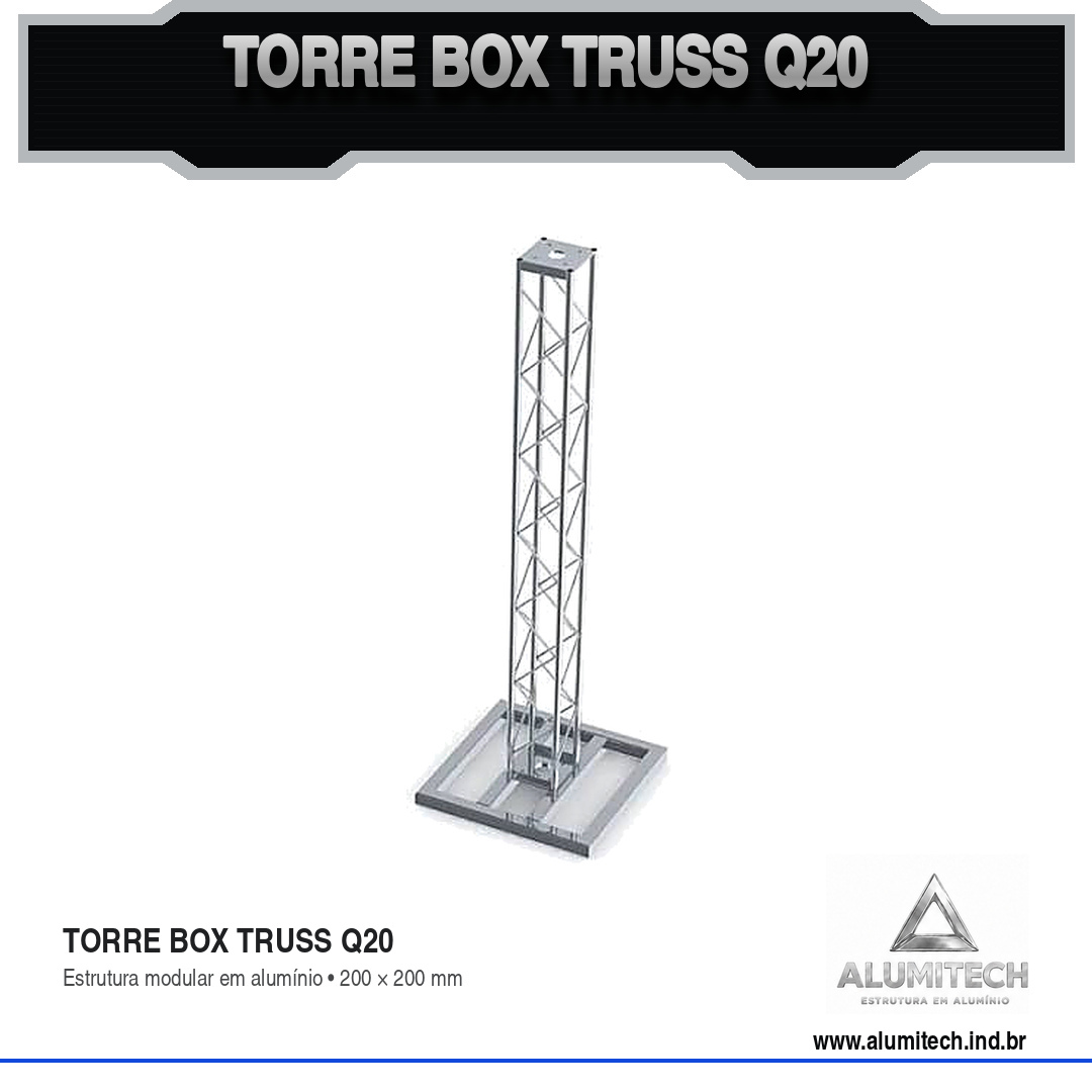 Torre de Box truss Alumínio Q20 de 1 metro - Imagem 2