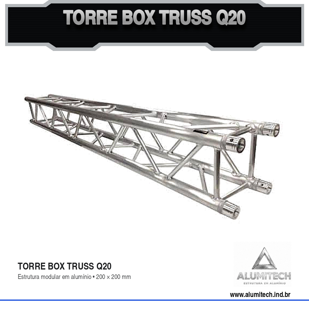 Torre de Box truss Alumínio Q20 de 1 metro - Imagem 4