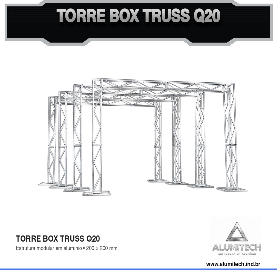 Torre de Box truss Alumínio Q20 de 1 metro - Imagem 5
