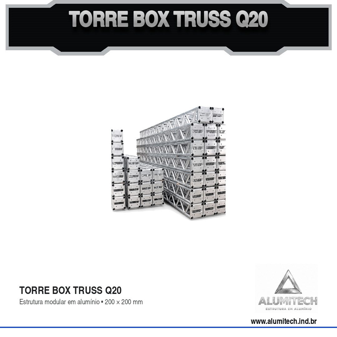 Torre de Box truss Alumínio Q20 de 1 metro - Imagem 7