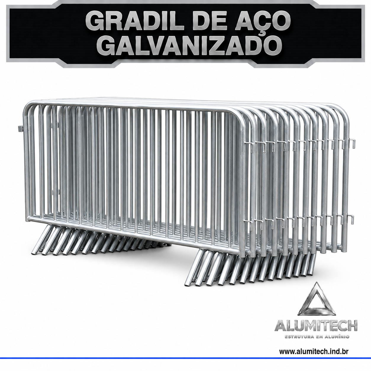 Gradil de Aço Galvanizado 1,3 metros - Imagem 2