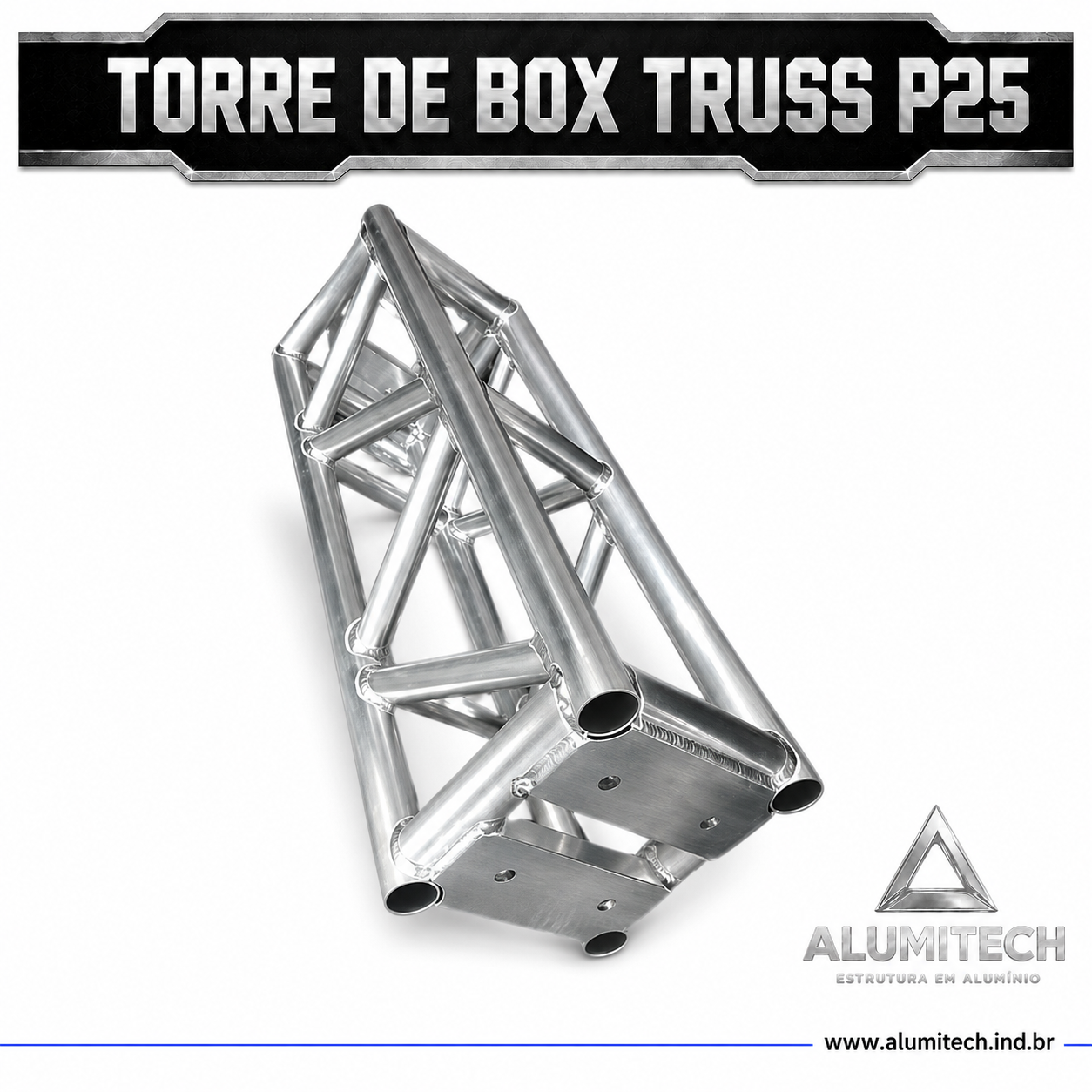 Torre de Box truss Alumínio P25 de 3 metros - Imagem 6