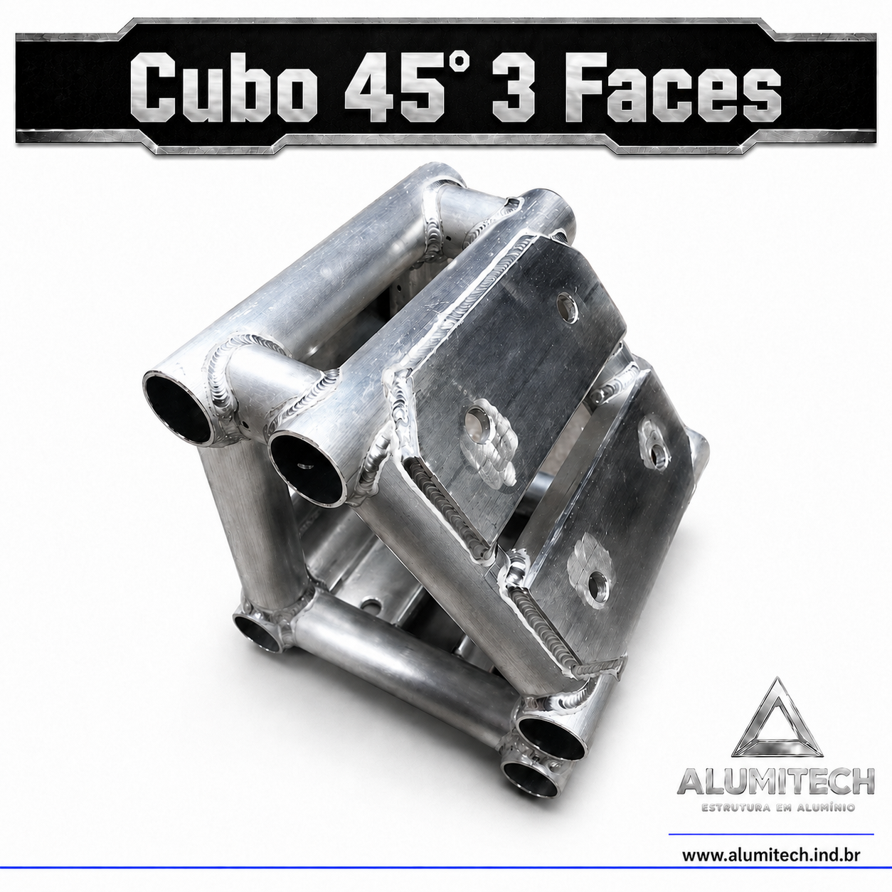 Cubo 45º 3 Faces de Alumínio Linha Q20 - Imagem 3