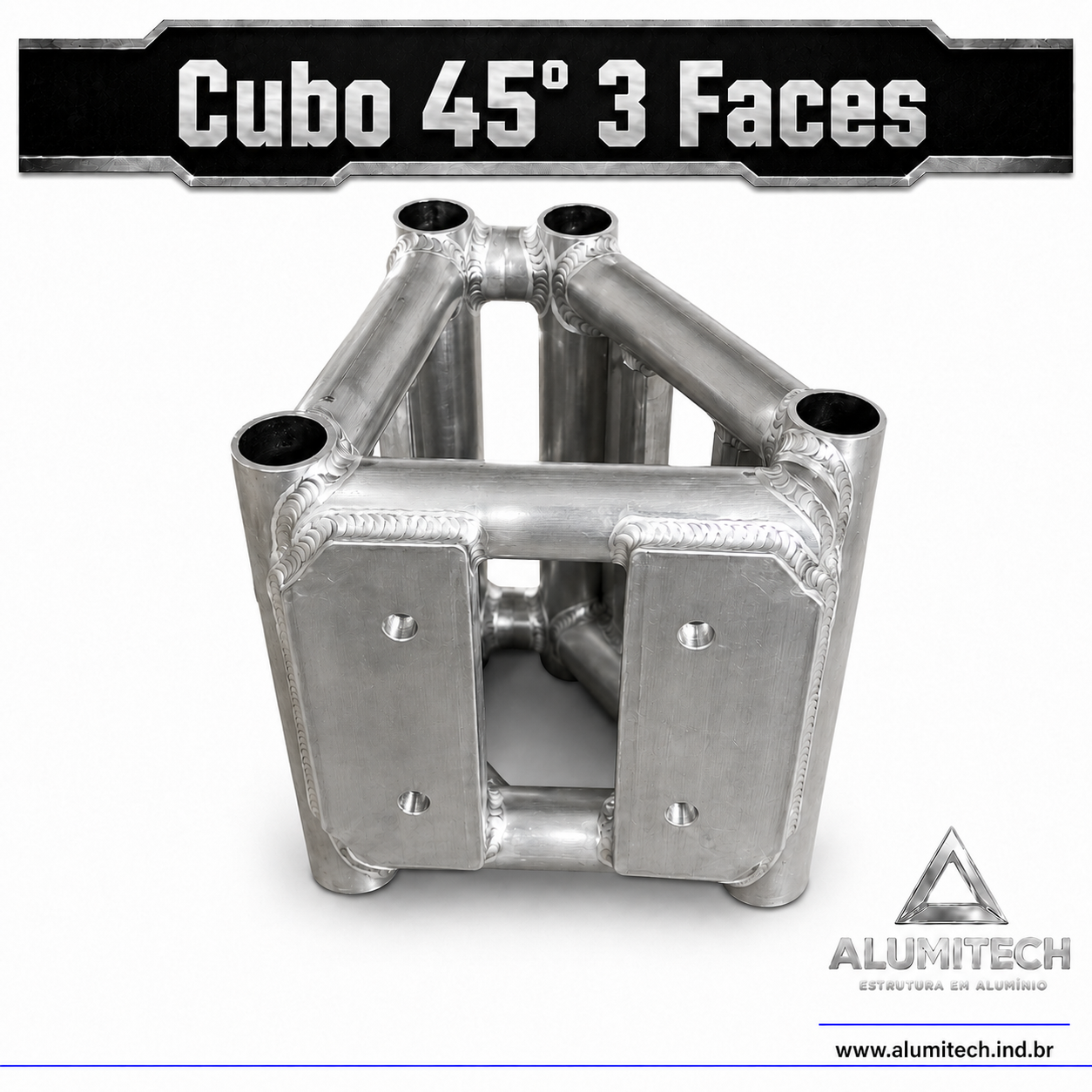 Cubo 45º 3 Faces de Alumínio Linha Q20 - Imagem 4